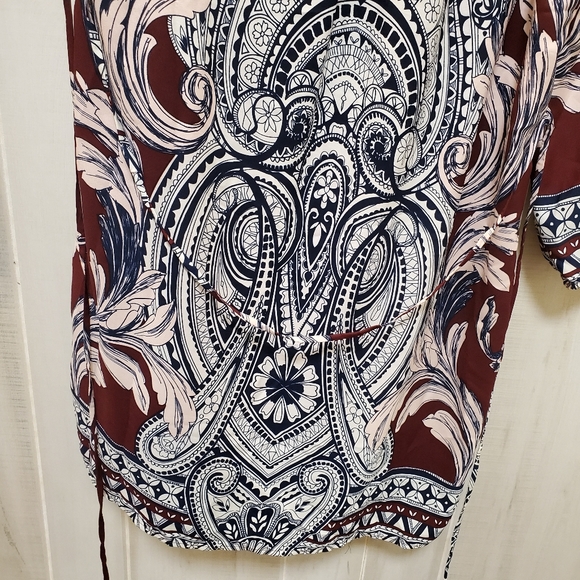 BOHO Mixed Print Sheath Dress w/ Sleeves Size Med - EUC! - Picture 8 of 12